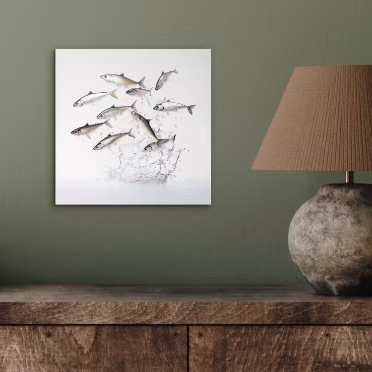 Aluminium schilderij - Vissen - Water - Wit — 3