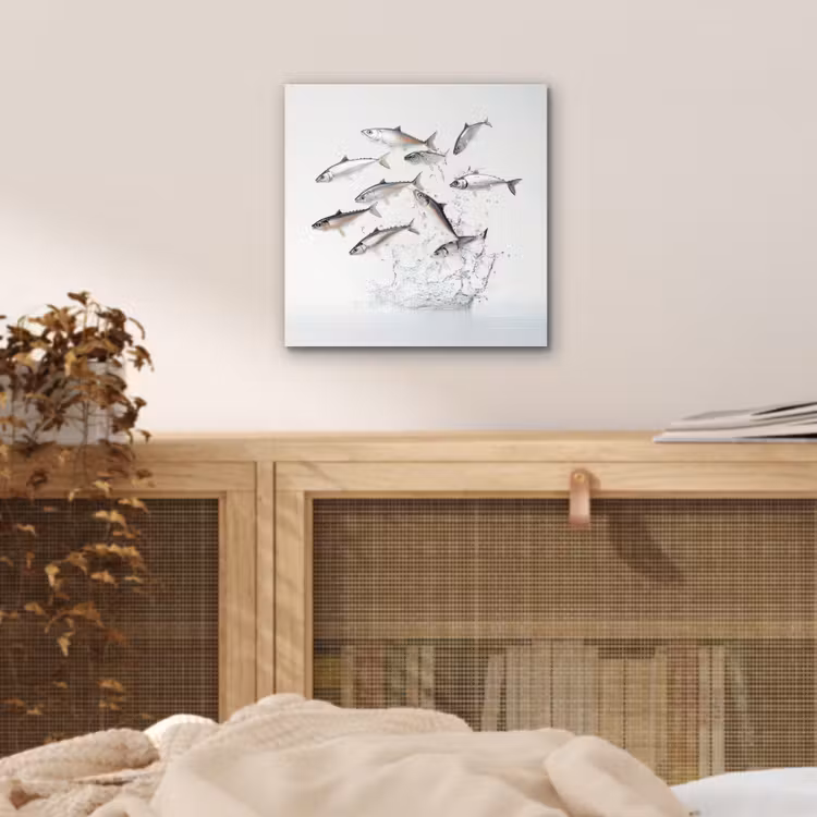 Aluminium schilderij - Vissen - Water - Wit — 4