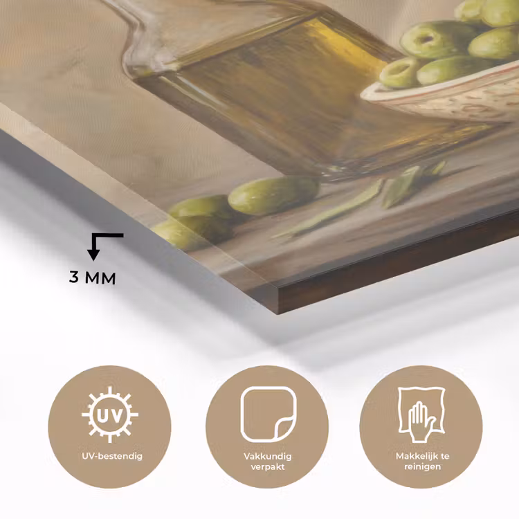 Glas schilderij - Olijven - Stilleven - Vintage — 3