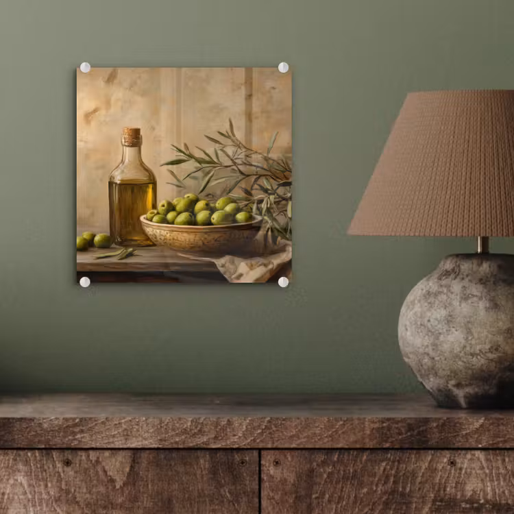 Glas schilderij - Olijven - Stilleven - Vintage — 4