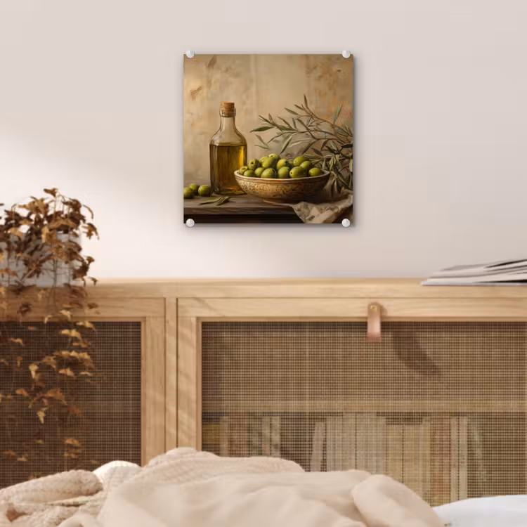 Glas schilderij - Olijven - Stilleven - Vintage — 5