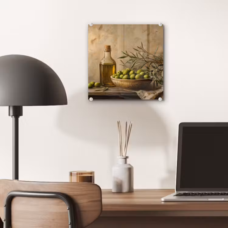 Glas schilderij - Olijven - Stilleven - Vintage — 7