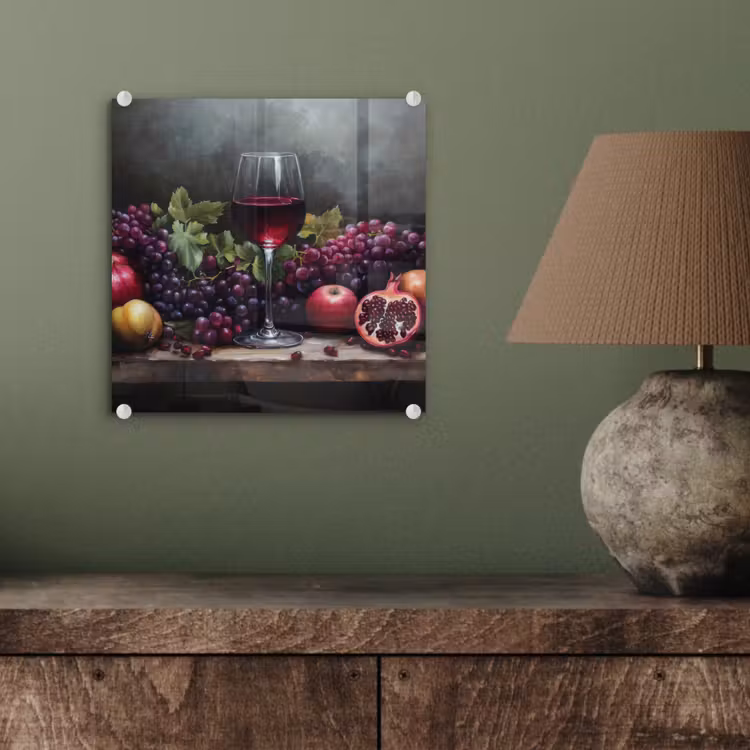 Glas schilderij - Wijn - Fruit - Stilleven — 4
