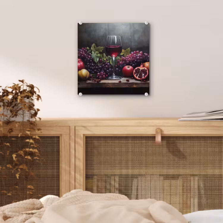 Glas schilderij - Wijn - Fruit - Stilleven — 5
