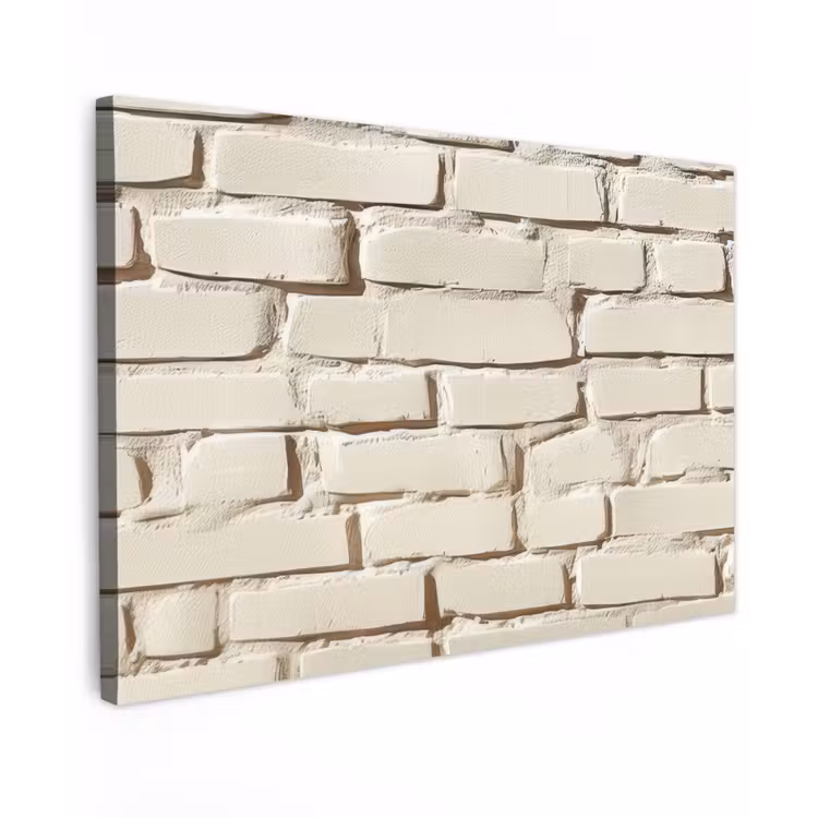 Canvas schilderij - Bakstenen - Muur - Licht - Wit — 1