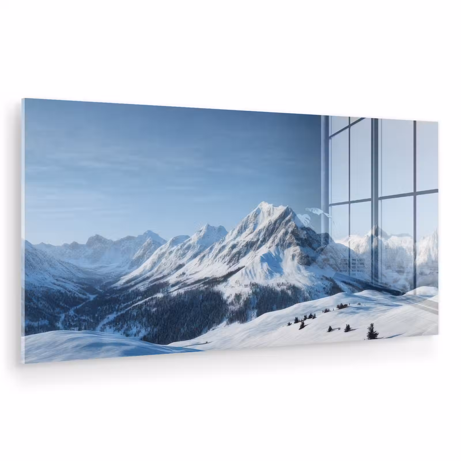 Glas schilderij - Bergen - Sneeuw - Winter — 1