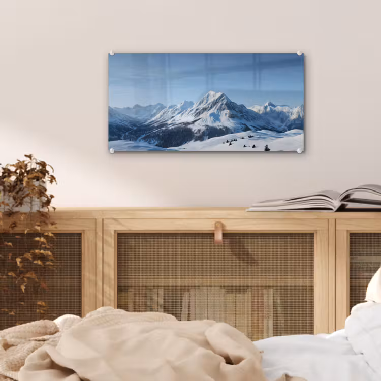 Glas schilderij - Bergen - Sneeuw - Winter — 5
