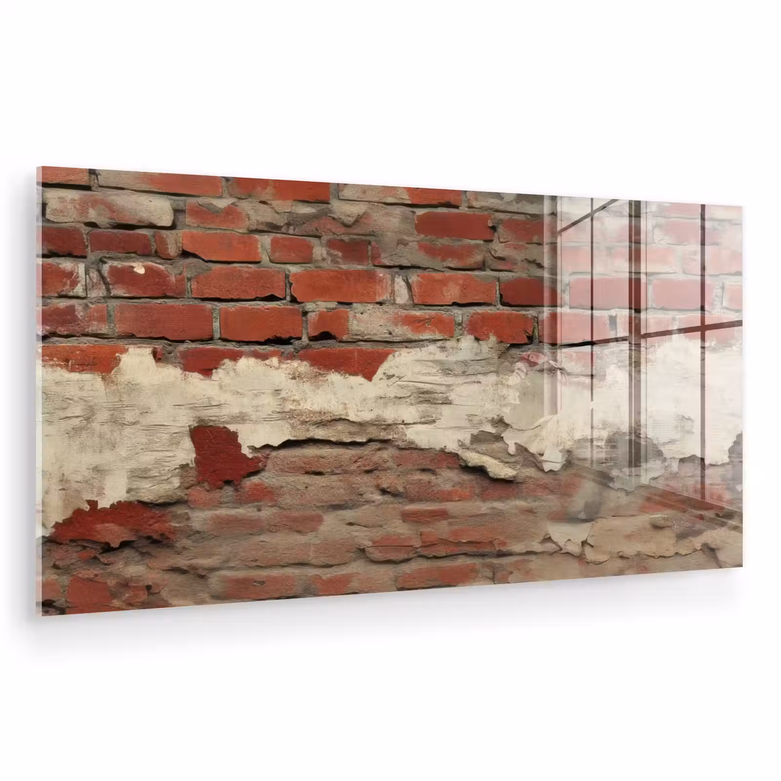 Glas schilderij - Muur - Baksteen - Verweerd — 1