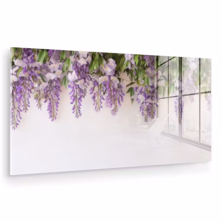 Glas schilderij - Blauwe regen - Bloemen - Paars — 1