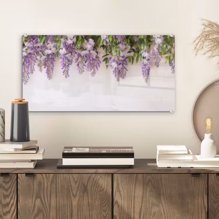 Glas schilderij - Blauwe regen - Bloemen - Paars — 2