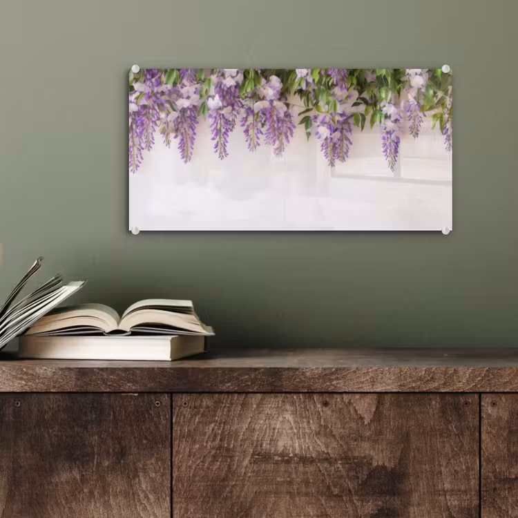 Glas schilderij - Blauwe regen - Bloemen - Paars — 4