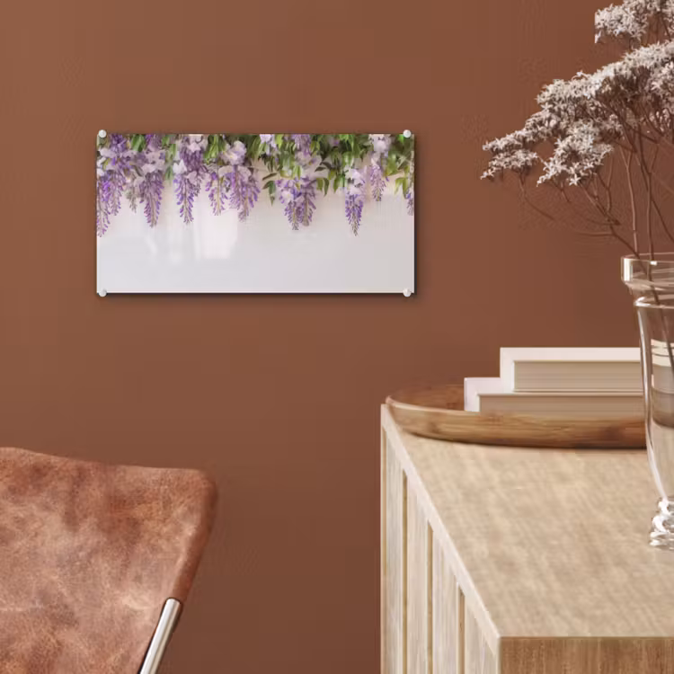 Glas schilderij - Blauwe regen - Bloemen - Paars — 6