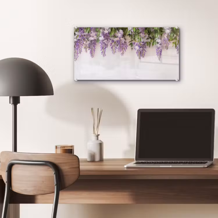 Glas schilderij - Blauwe regen - Bloemen - Paars — 7