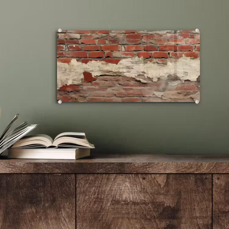 Glas schilderij - Muur - Baksteen - Verweerd — 4