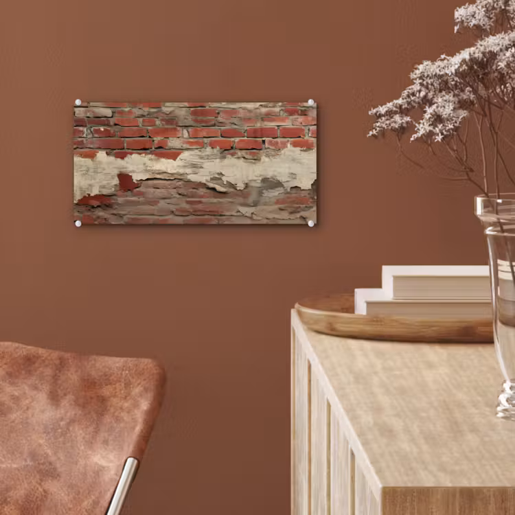 Glas schilderij - Muur - Baksteen - Verweerd — 6
