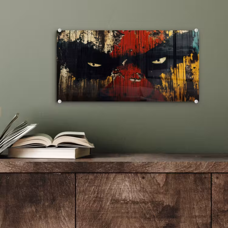Glas schilderij - Graffiti - Ogen - Abstract — 4