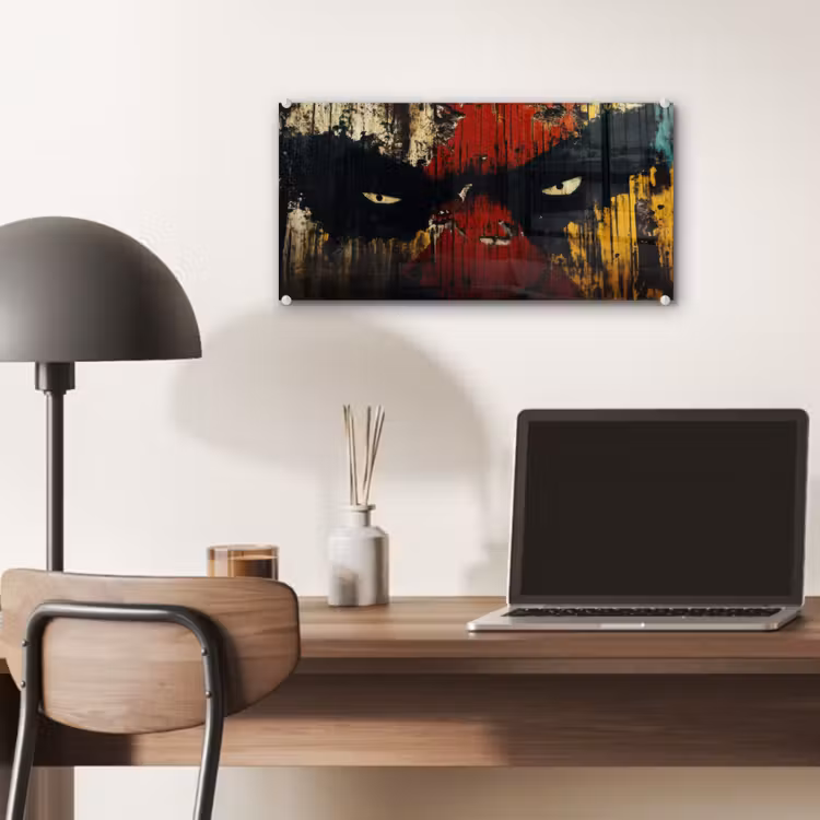 Glas schilderij - Graffiti - Ogen - Abstract — 7