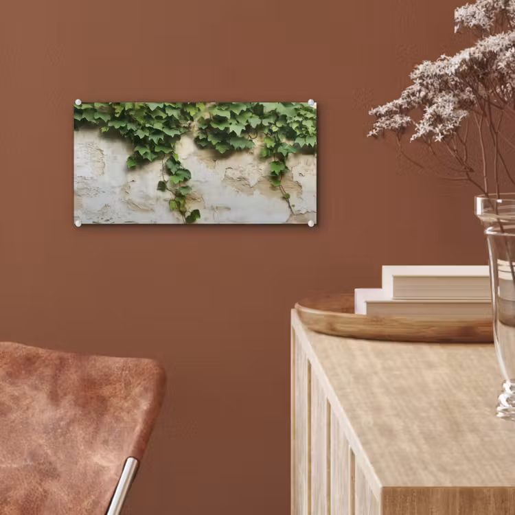 Glas schilderij - Klimop - Muur - Groen — 6