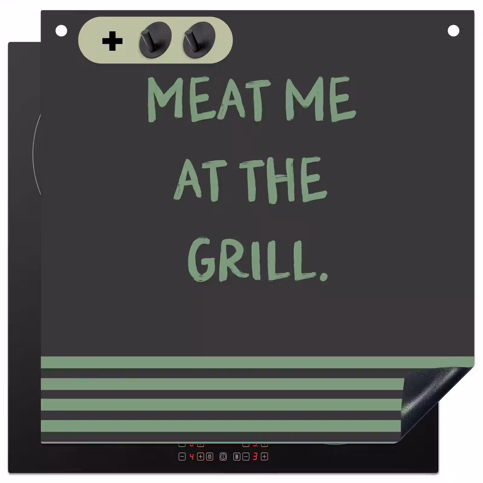 Inductie beschermer en spatscherm (2in1) - Quote - Groen - Grill - Zomer — 1