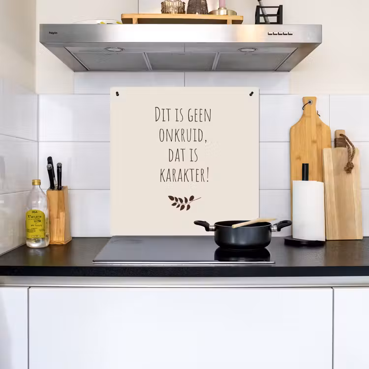 Inductie beschermer en spatscherm (2in1) - Bruin - Minimalistisch - Quote - Zomer — 2