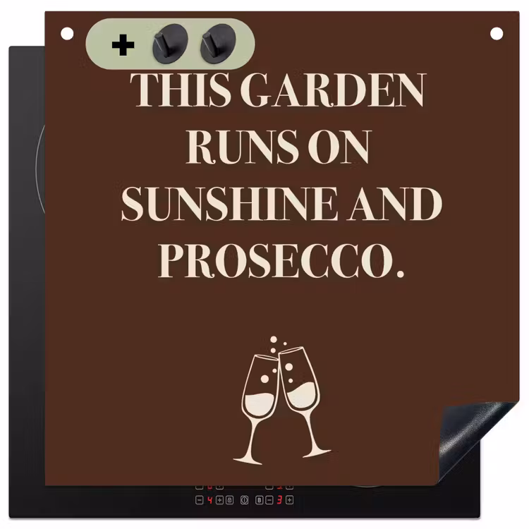 Inductie beschermer en spatscherm (2in1) - Bruin - Zomer - Quote - Drinken — 1