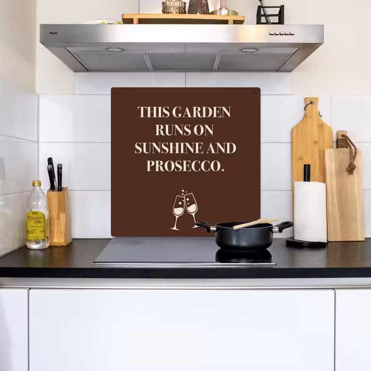 Inductie beschermer en spatscherm (2in1) - Bruin - Zomer - Quote - Drinken — 2