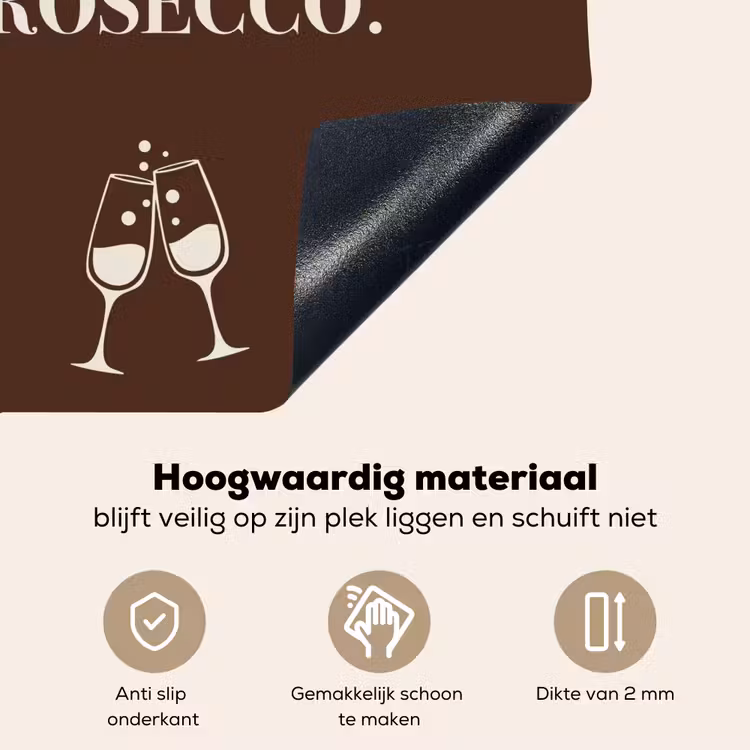 Inductie beschermer en spatscherm (2in1) - Bruin - Zomer - Quote - Drinken — 4