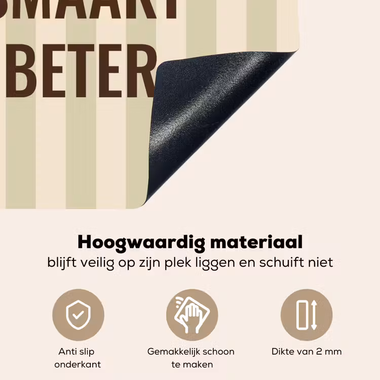 Inductie beschermer en spatscherm (2in1) - Buiten - Quote - Strepen - Zomer — 4