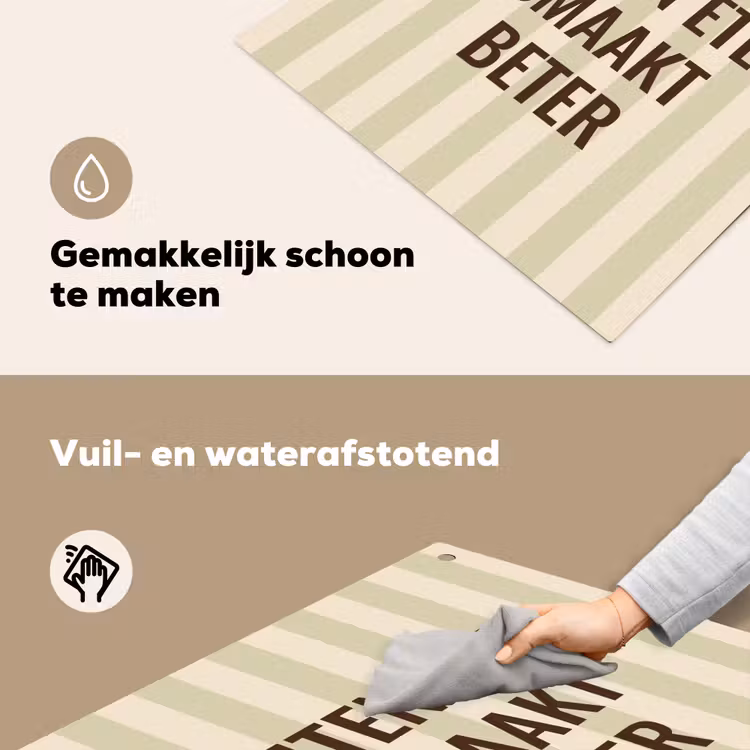 Inductie beschermer en spatscherm (2in1) - Buiten - Quote - Strepen - Zomer — 5