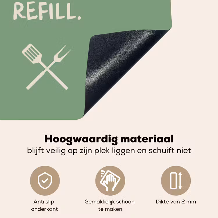 Inductie beschermer en spatscherm (2in1) - Grill - Groen - Zomer - Quote — 4