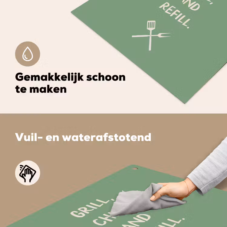 Inductie beschermer en spatscherm (2in1) - Grill - Groen - Zomer - Quote — 5