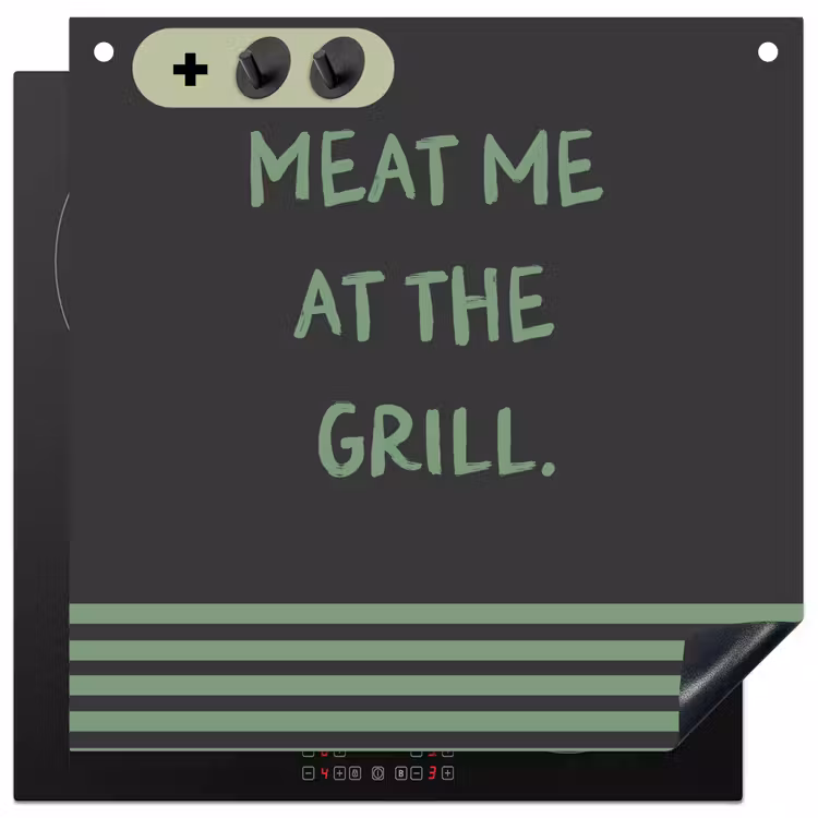 Inductie beschermer en spatscherm (2in1) - Quote - Groen - Grill - Zomer — 1