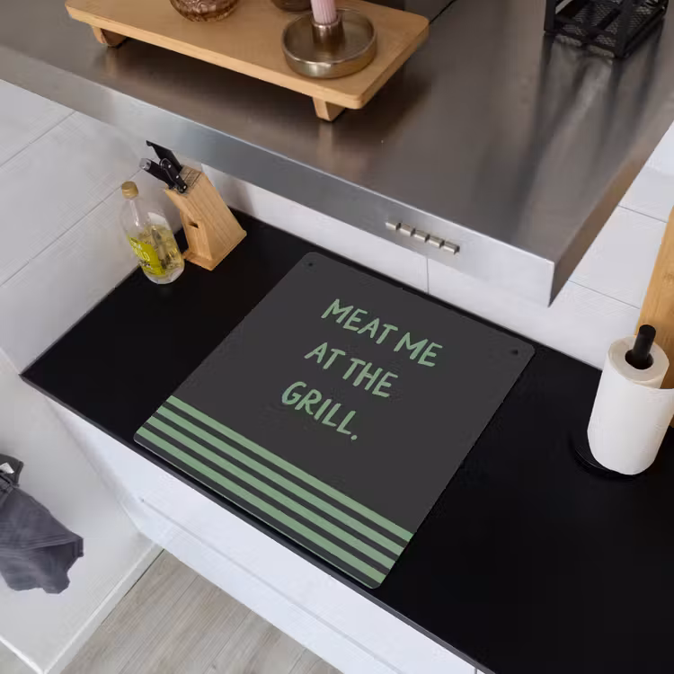 Inductie beschermer en spatscherm (2in1) - Quote - Groen - Grill - Zomer — 3