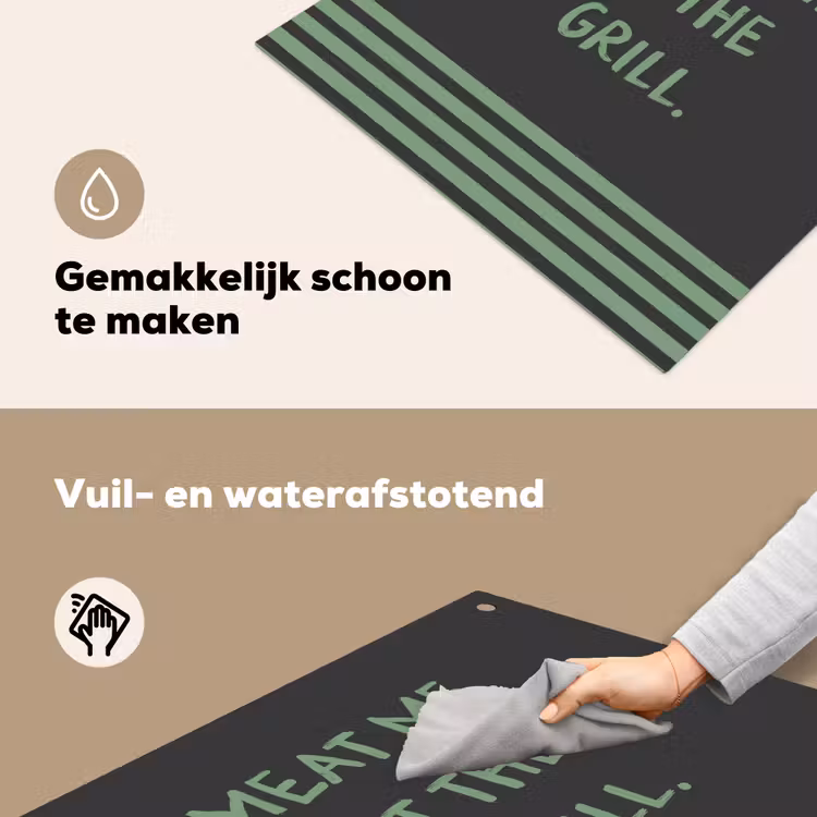 Inductie beschermer en spatscherm (2in1) - Quote - Groen - Grill - Zomer — 5