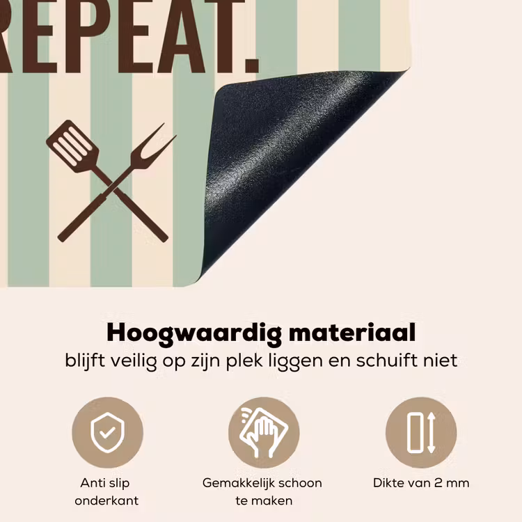Inductie beschermer en spatscherm (2in1) - Quote - Strepen - Grill — 4