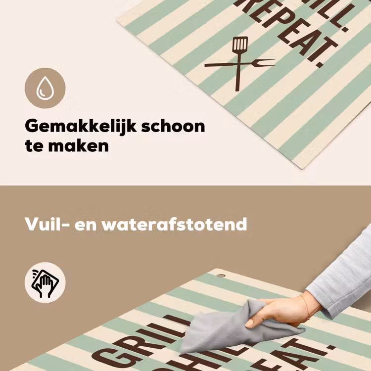 Inductie beschermer en spatscherm (2in1) - Quote - Strepen - Grill — 5