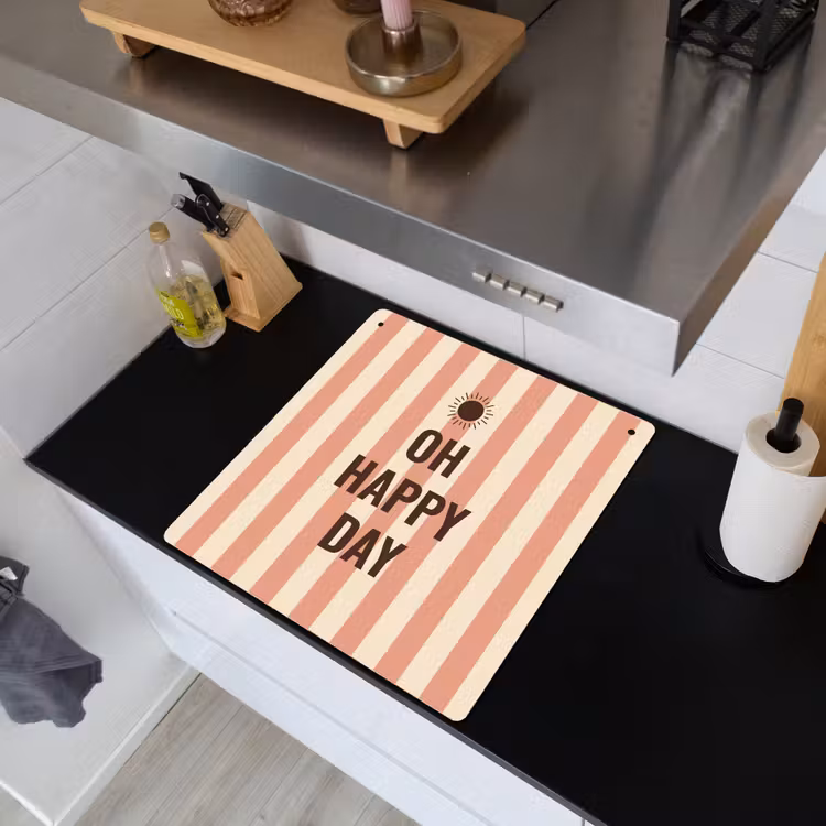 Inductie beschermer en spatscherm (2in1) - Quote - Zomer - Strepen — 3
