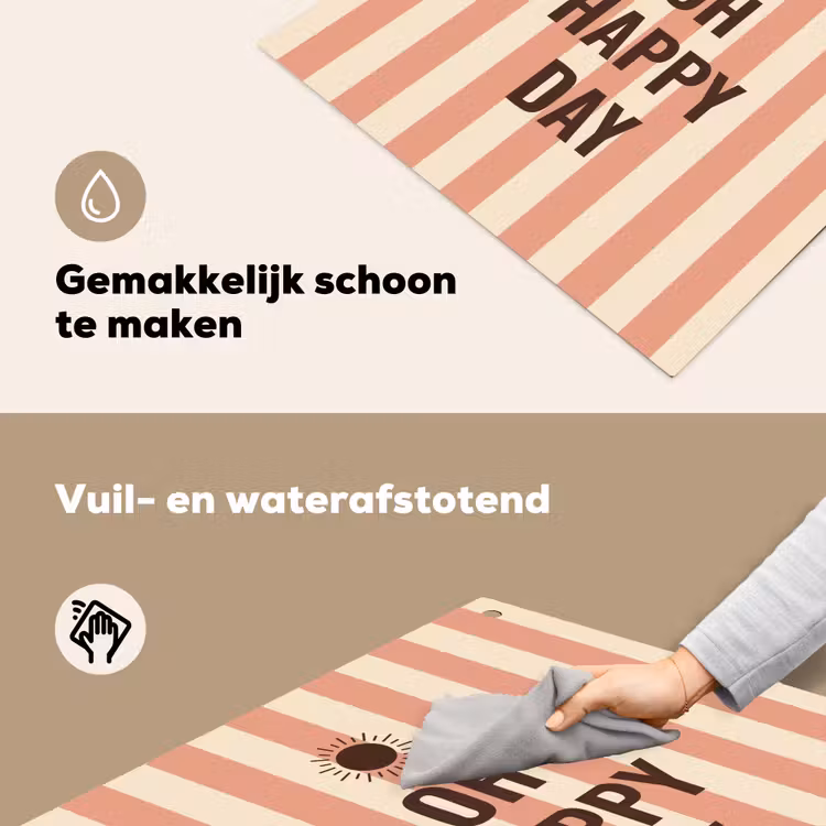 Inductie beschermer en spatscherm (2in1) - Quote - Zomer - Strepen — 5