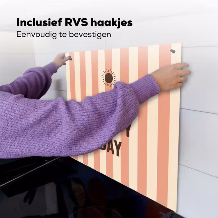 Inductie beschermer en spatscherm (2in1) - Quote - Zomer - Strepen — 7