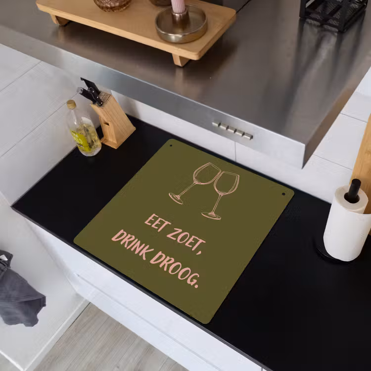 Inductie beschermer en spatscherm (2in1) - Roze - Groen - Wijn - Quote — 3
