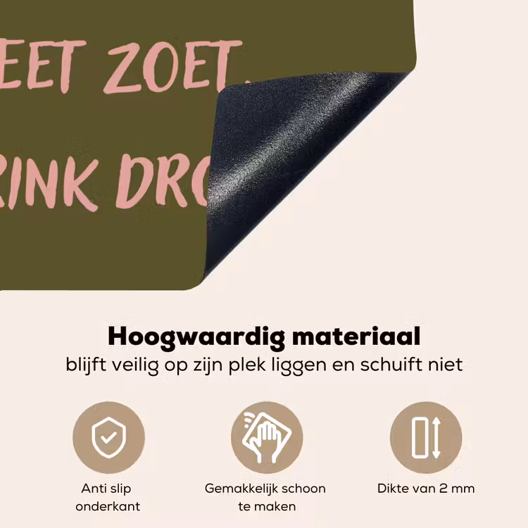 Inductie beschermer en spatscherm (2in1) - Roze - Groen - Wijn - Quote — 4