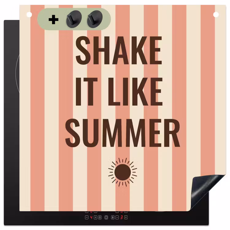 Inductie beschermer en spatscherm (2in1) - Zomer - Quote - Strepen — 1