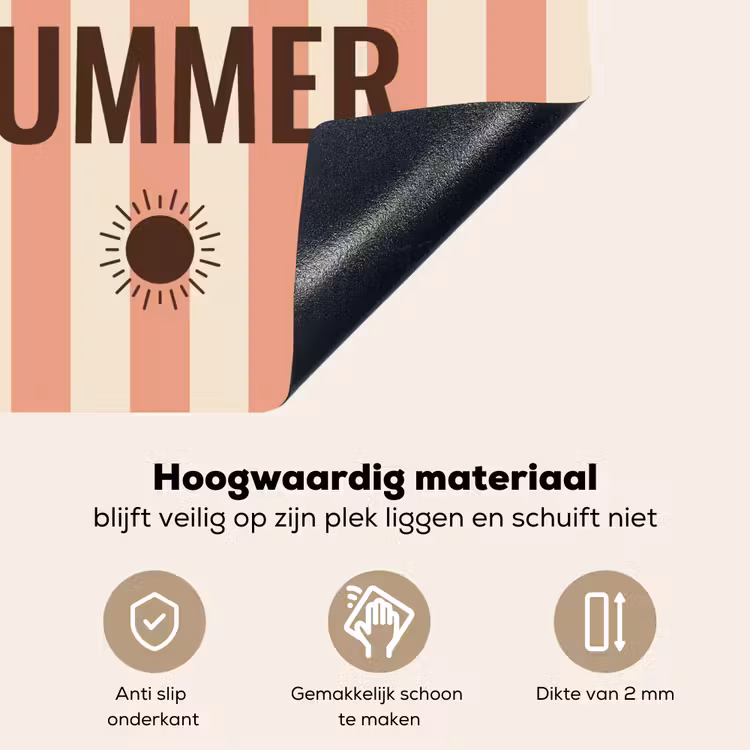 Inductie beschermer en spatscherm (2in1) - Zomer - Quote - Strepen — 4