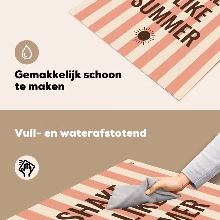 Inductie beschermer en spatscherm (2in1) - Zomer - Quote - Strepen — 5