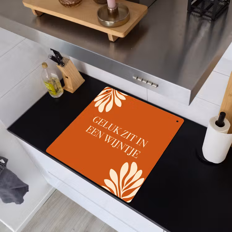 Inductie beschermer en spatscherm (2in1) - Oranje - Wijntje - Quote — 3