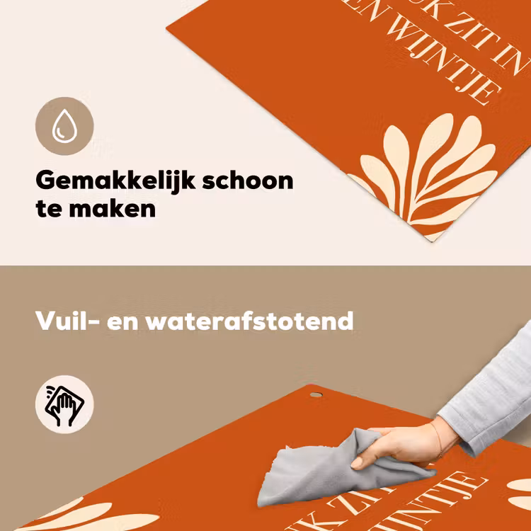 Inductie beschermer en spatscherm (2in1) - Oranje - Wijntje - Quote — 5