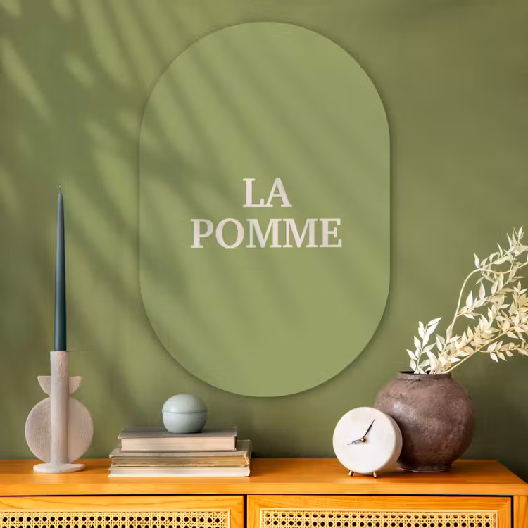 Muurovaal Glas – Appel - Groen - Minimalistisch — 2