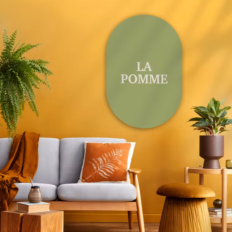 Muurovaal Glas – Appel - Groen - Minimalistisch — 3