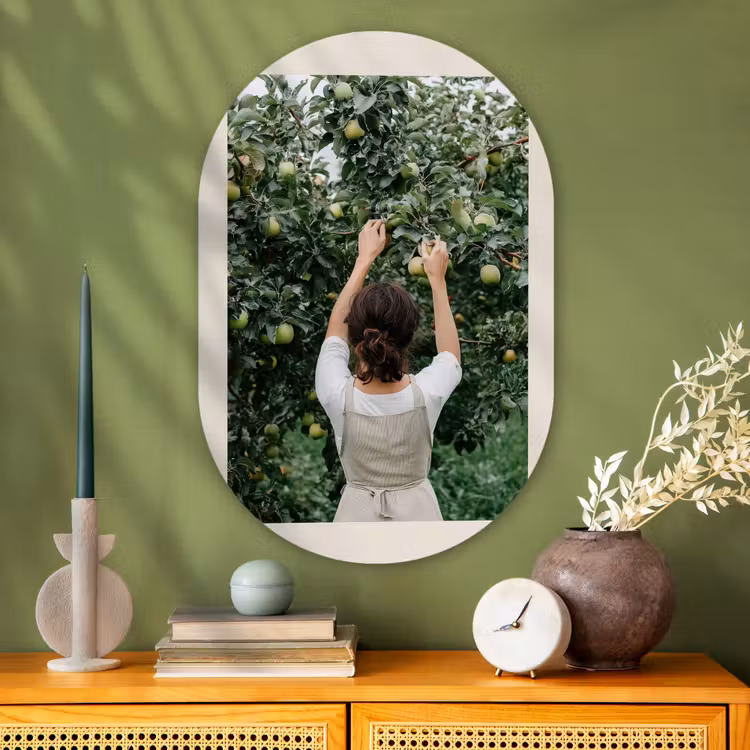 Muurovaal Glas – Boom - Appels - Plukken - Natuur — 2