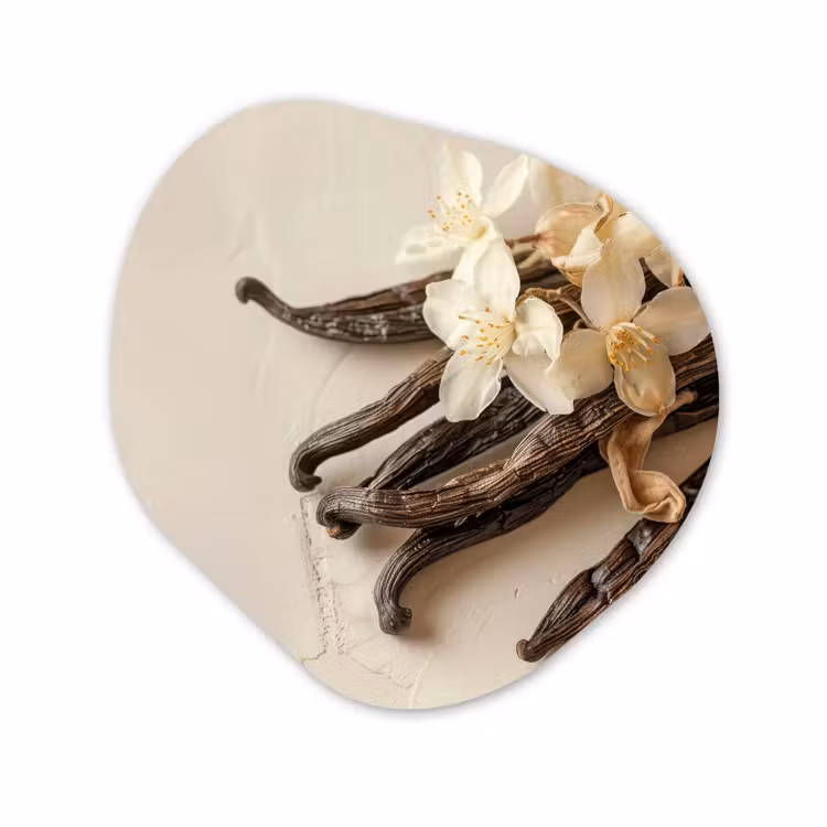 Organisch schilderij – Vanille - Bloemen - Beige — 1